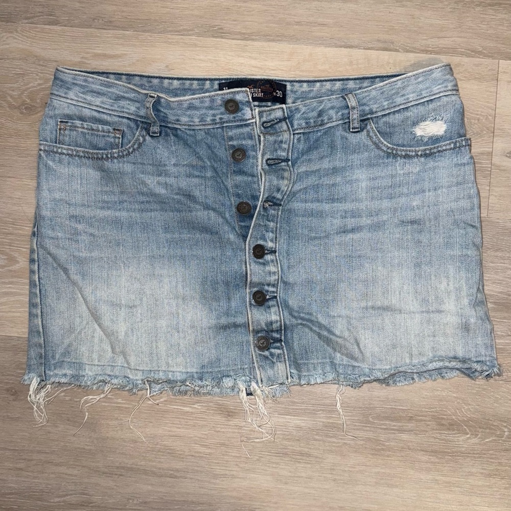 Hollister Light Blue Denim Mini Skirt